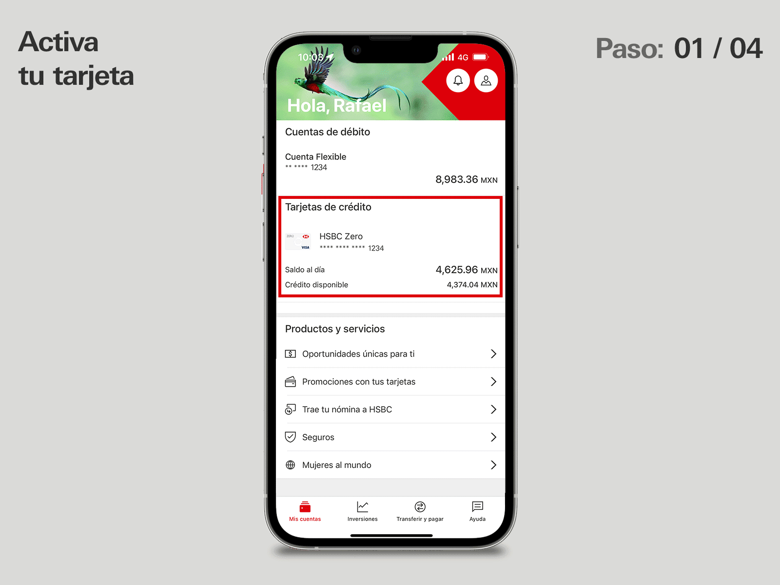 Pasos para activar tu nueva tarjeta HSBC en el chat